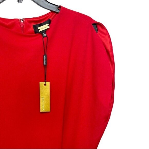 Alexia Admor Gianna Draped off Boatneck Dress in Red, Size L - Picture 7 of 10